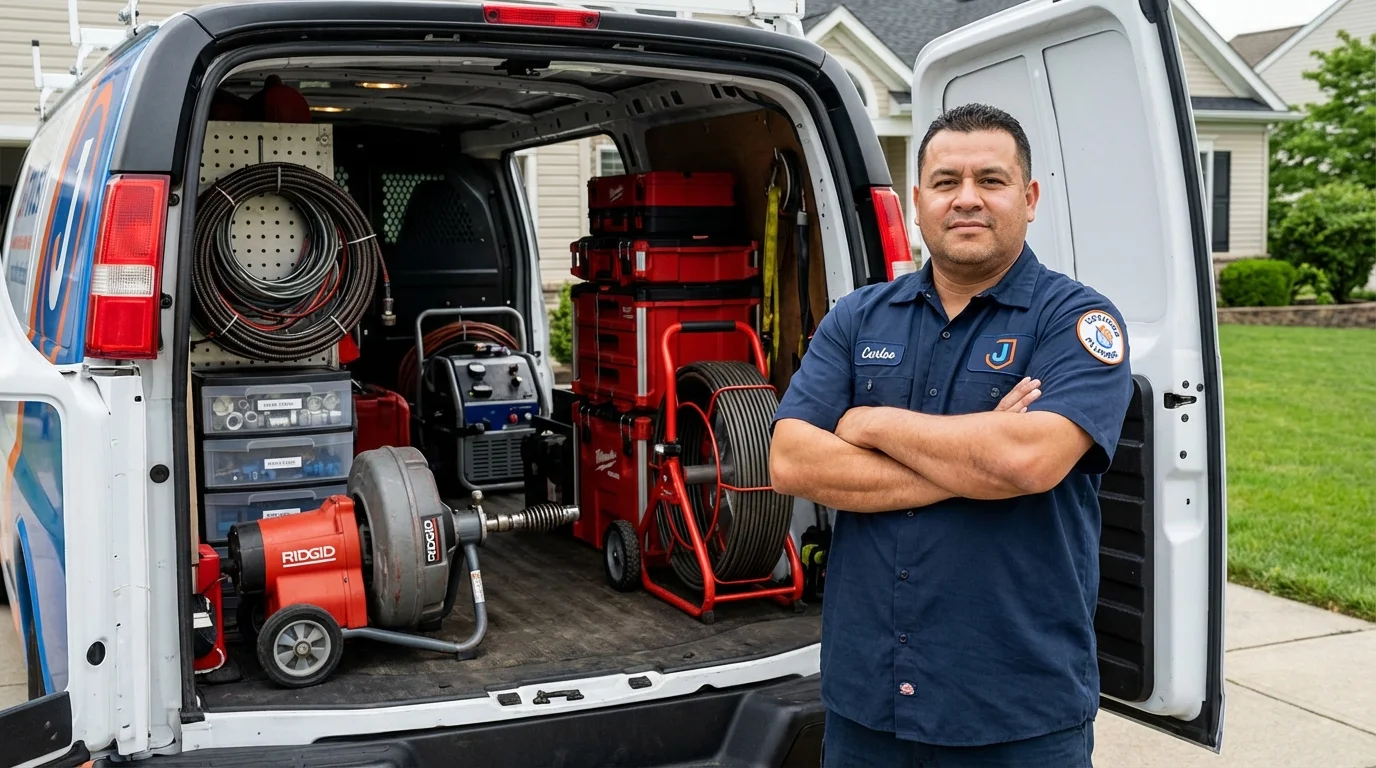 Professional drain cleaning equipment and Johns Plumbing LLC plumber in Rustburg