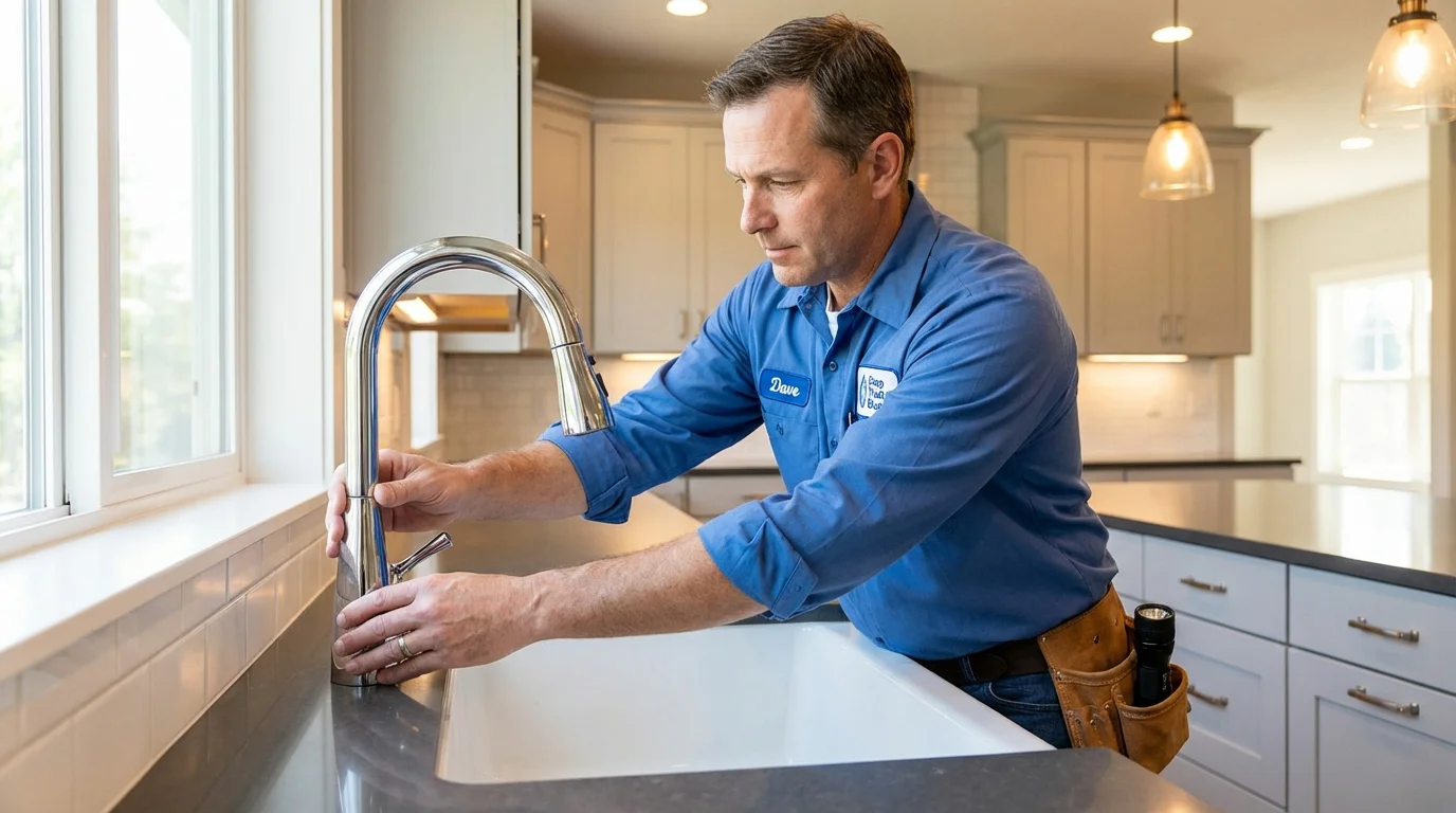 Kitchen faucet installation by Johns Plumbing LLC in Rustburg